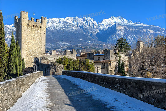 Abandoned European Castle Ruins Backdrop Images