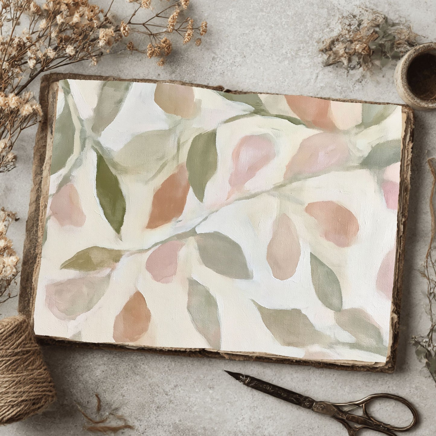 Abstract Botanical Leaves Painting
