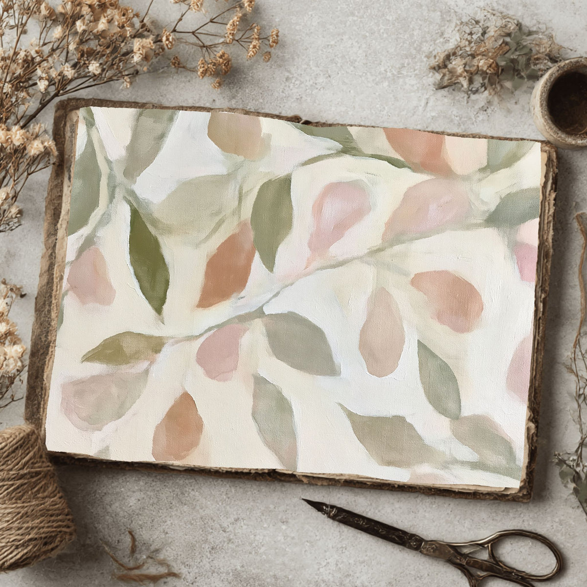 Abstract Botanical Leaves Painting