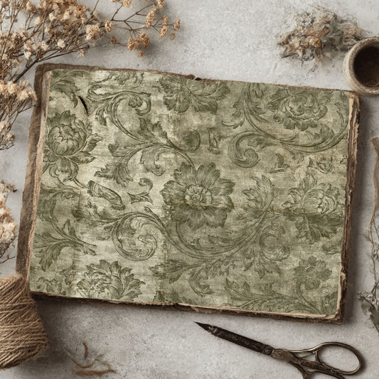 Aged Sepia Floral Vine Wallpaper