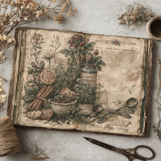 Ancient Spell Ingredients Journal Page