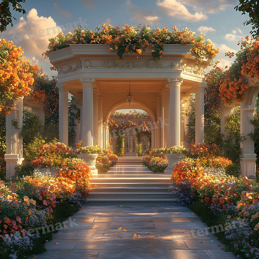 Baroque Garden digital photo backdrop for photo editing, preview 1