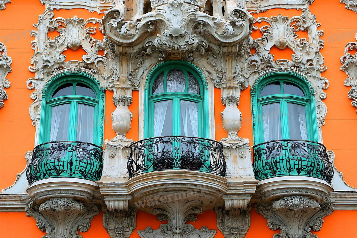 Baroque House digital photo backdrop for photo editing, preview 1