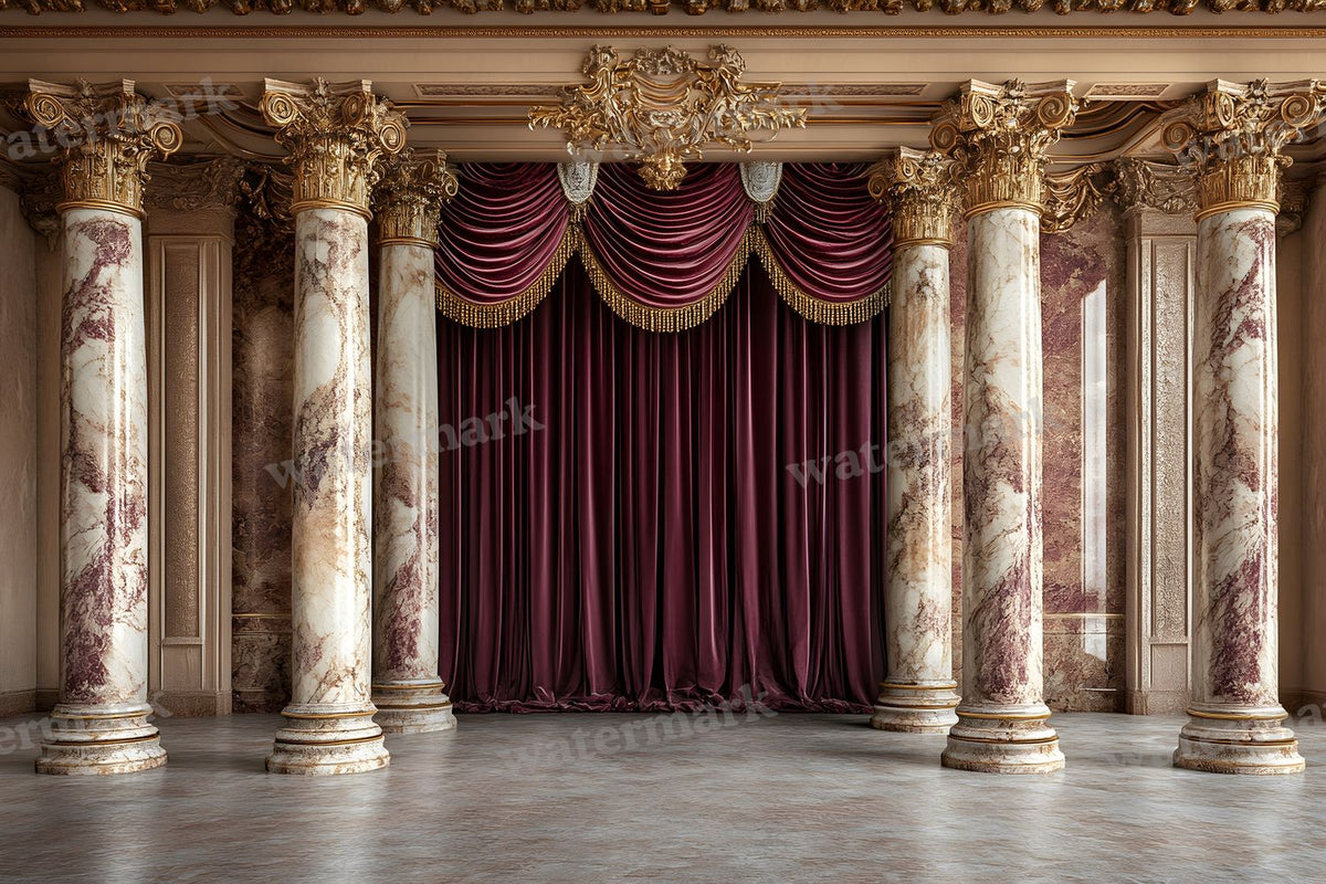 Baroque Marble Columns digital photo backdrop for photo editing, preview 1