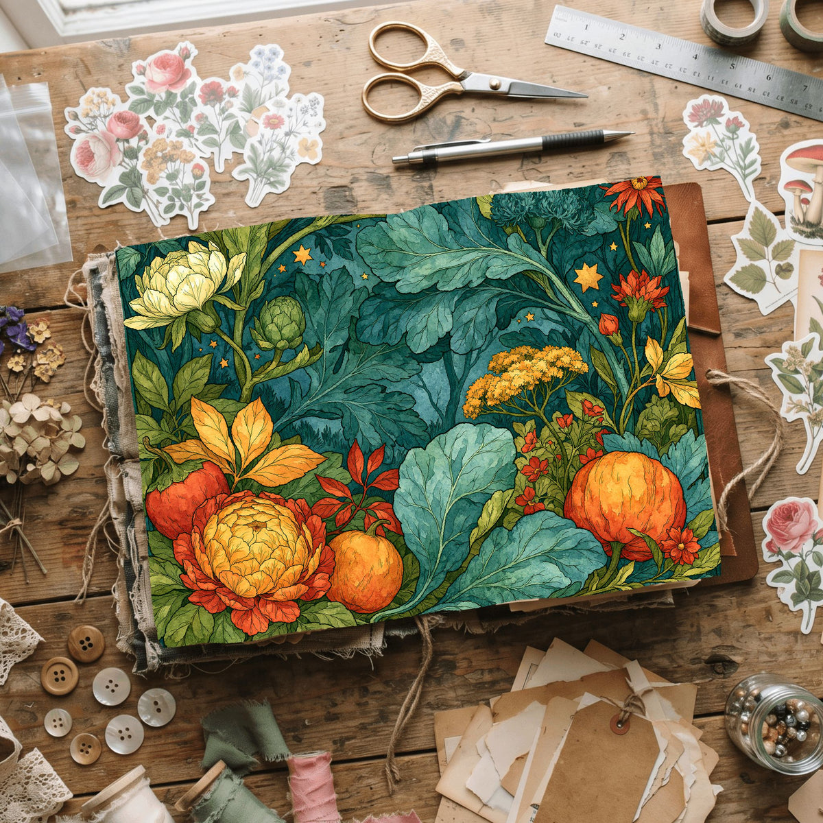 Celestial Botanical Frame Design