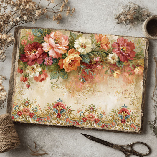 Floral Lace Border Paper