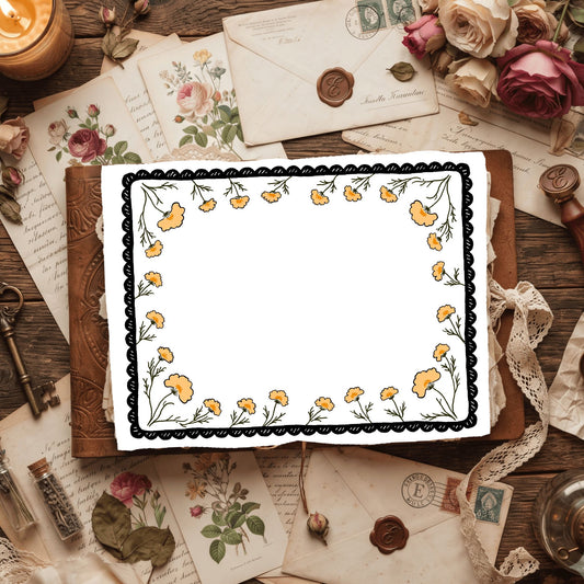 Folk Art Floral Border Frame