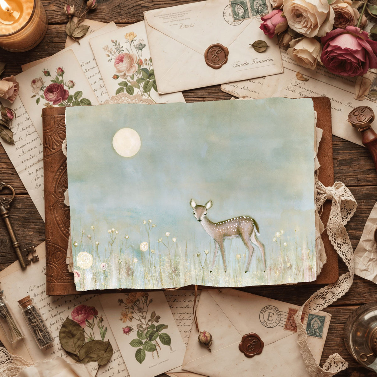 Gentle Woodland Fawn Watercolor
