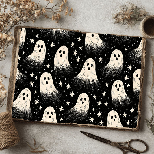 Halloween Ghost Seamless Pattern