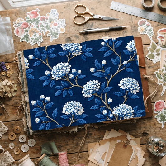 Indigo Floral Textile Pattern