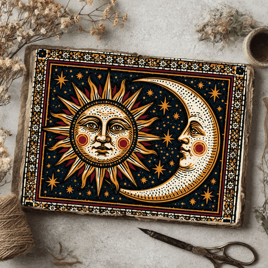 Medieval Celestial Sun & Moon
