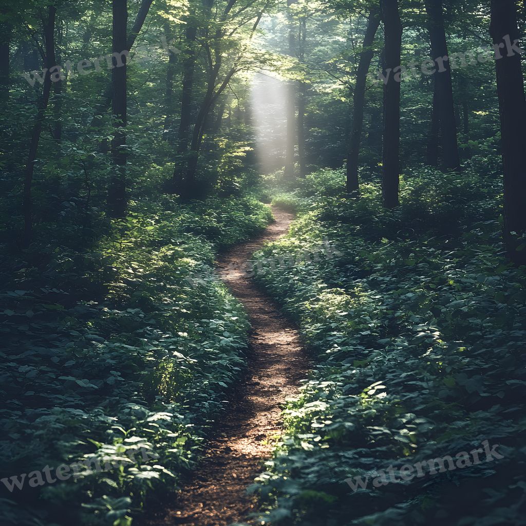 Overgrown Forest digital photo backdrop for photo editing, preview 1