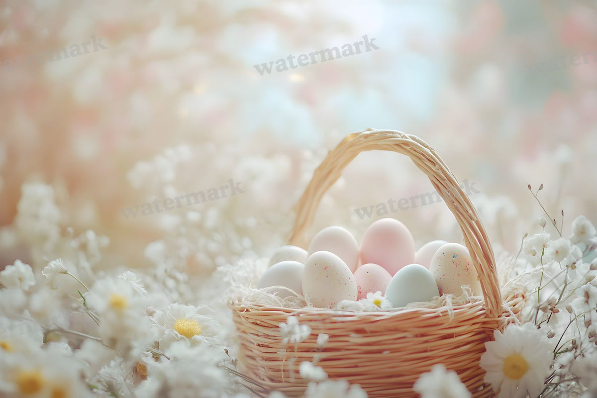 Pastel Easter Basket Backdrop Images