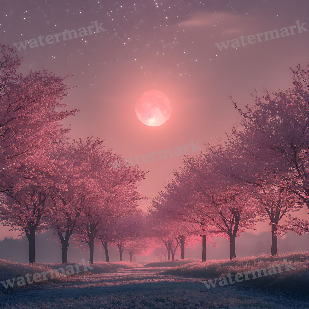 Pink Moon Backdrop Images