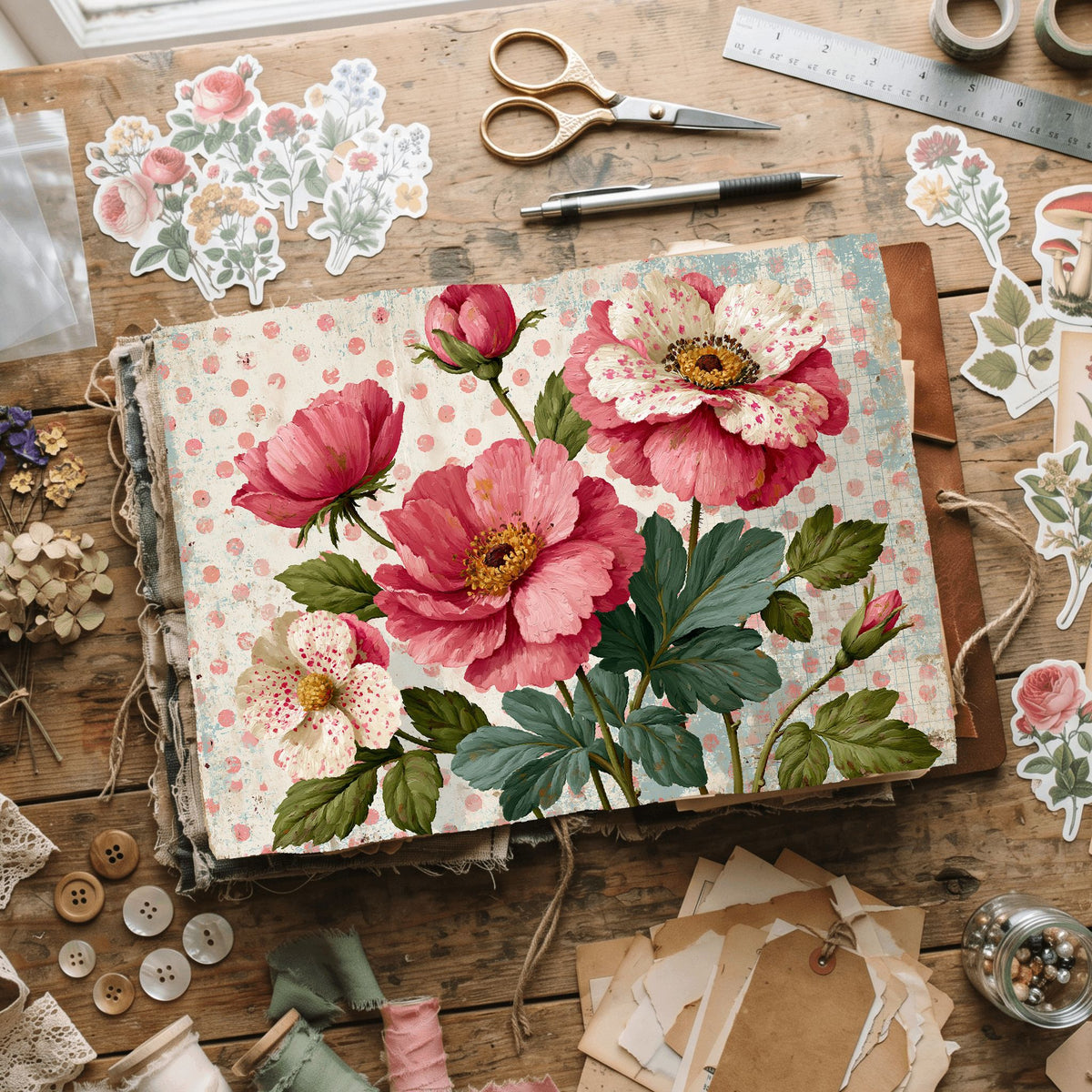 Pink Shabby Chic Journal Paper
