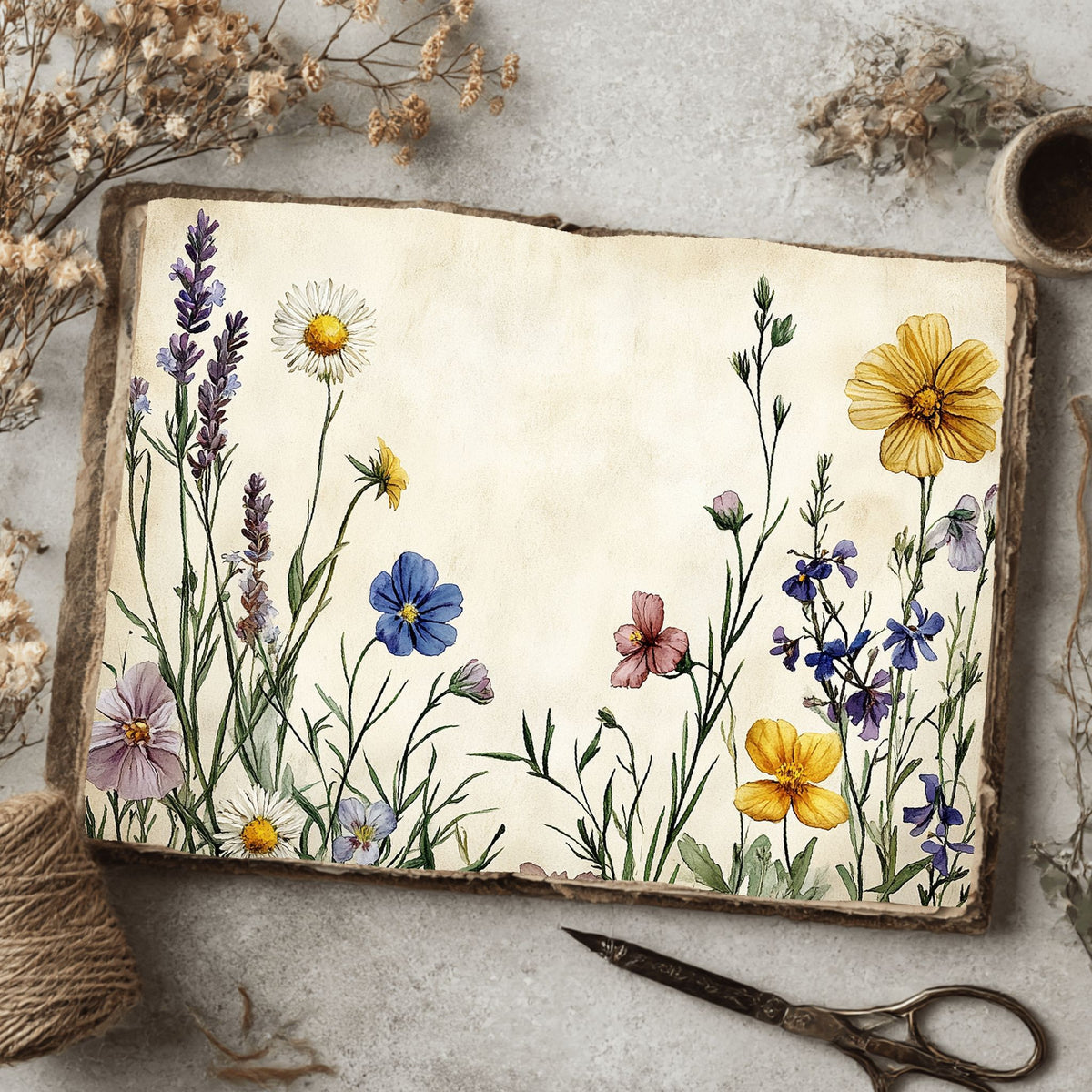 Pressed Wildflower Stationery Paper