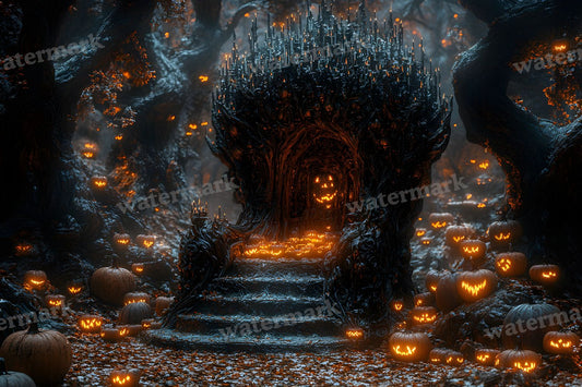 Pumpkin Kings Throne Backdrop Images