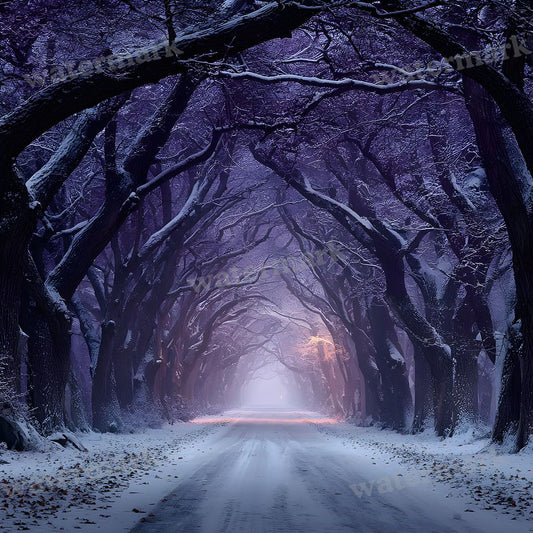 Purple Indoor Snowy Christmas Backdrop Images