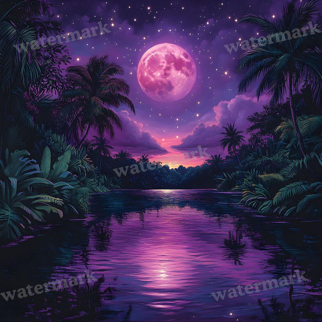 Purple Moon Backdrop Images