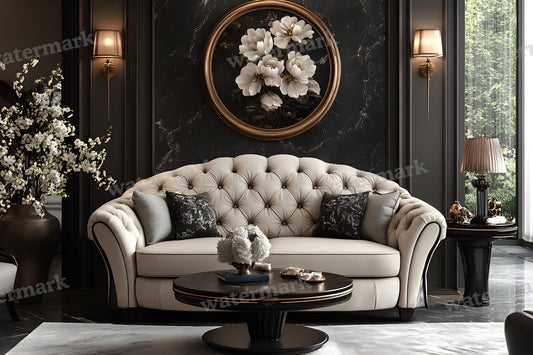 Regal Wallpapered Room digital photo backdrop for photo editing, preview 1
