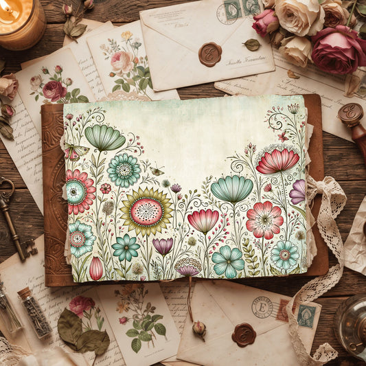 Rolling Hills Wildflower Botanical Landscape