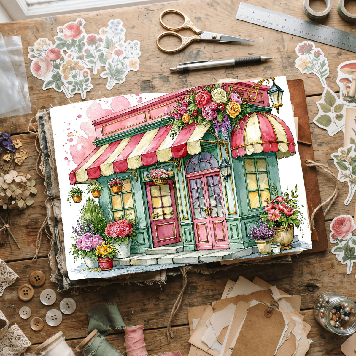 Romantic Parisian Cafe�� Watercolor