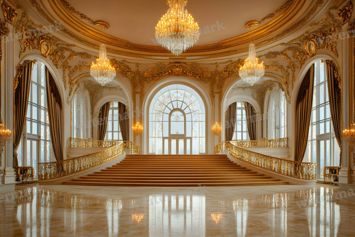 Royal Ornate Ballroom digital photo backdrop for photo editing, preview 1