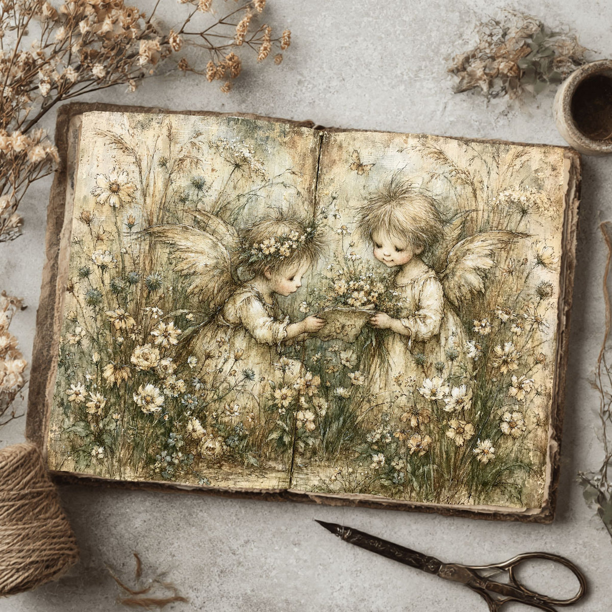 Rustic Angels & Wildflowers Journal Paper