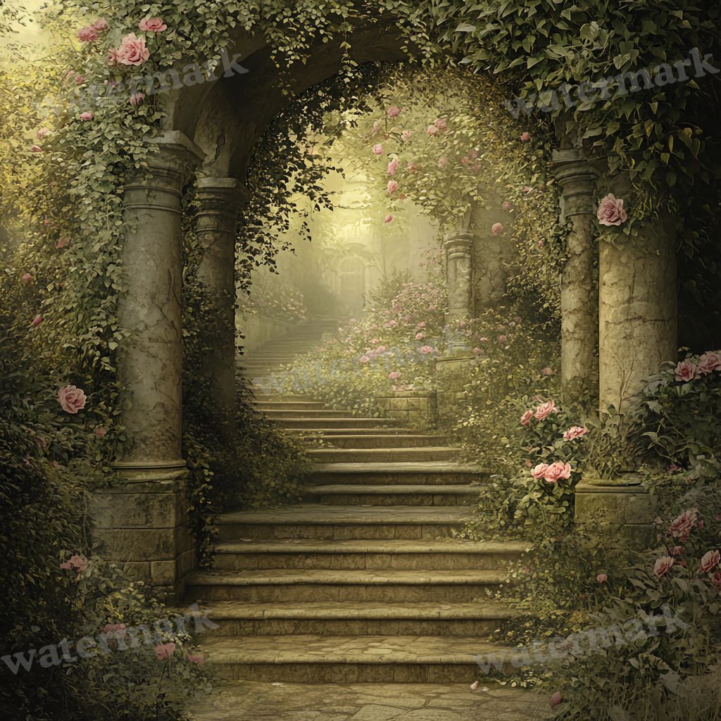 Secret Garden digital photo backdrop for photo editing, preview 1