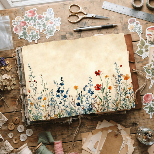 Single Wildflower Border Paper