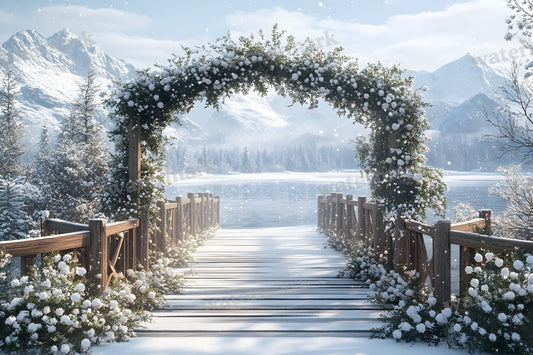 Snowy Mountain Wedding Backdrop Images