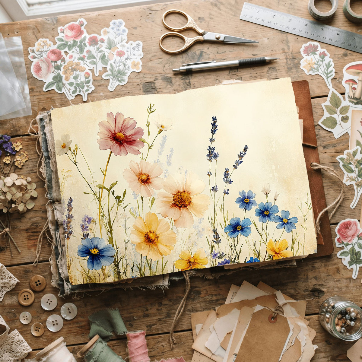 Spring Meadow Pastel Writing Paper