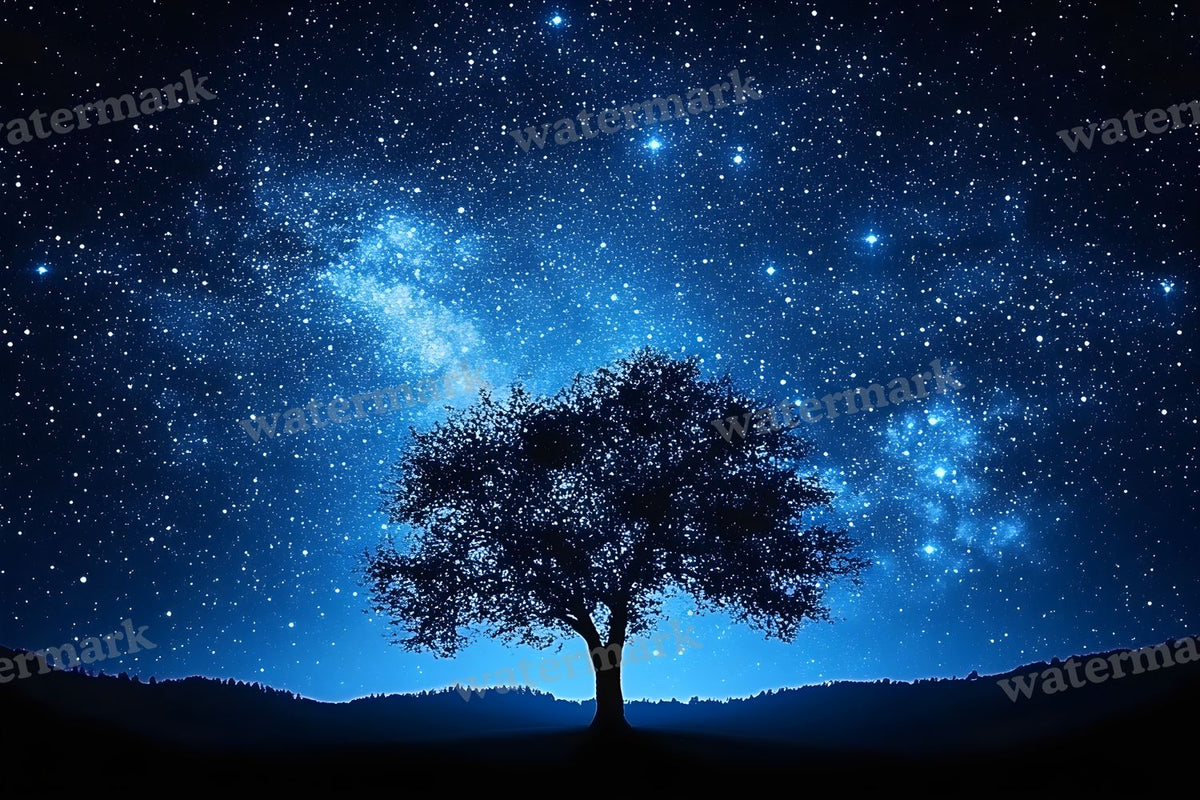 Starry Night Sky digital photo backdrop for photo editing, preview 1