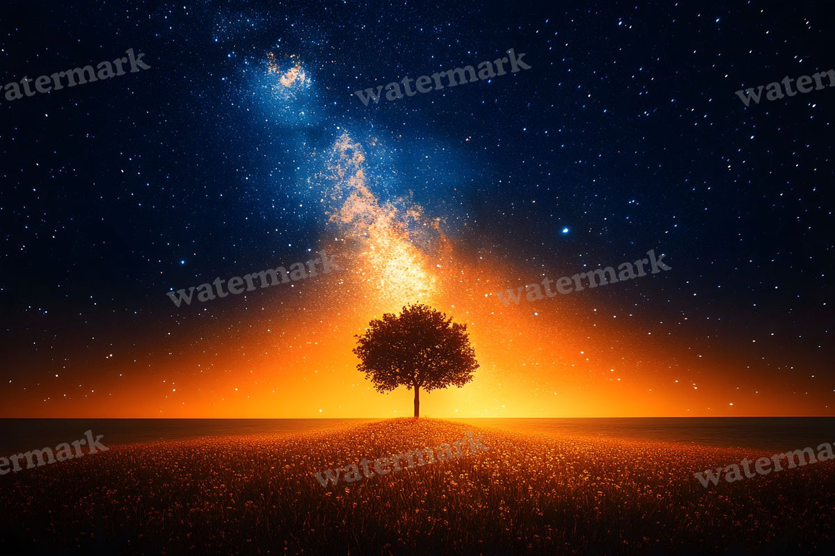 Starry Night Sky digital photo backdrop for photo editing, preview 1