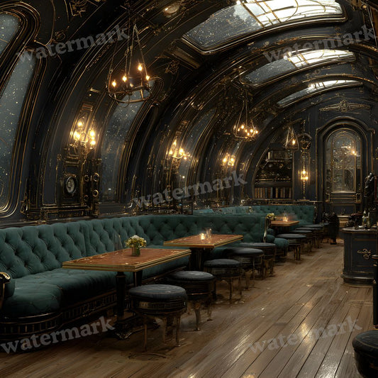 Steampunk Airship Bar Backdrop Images