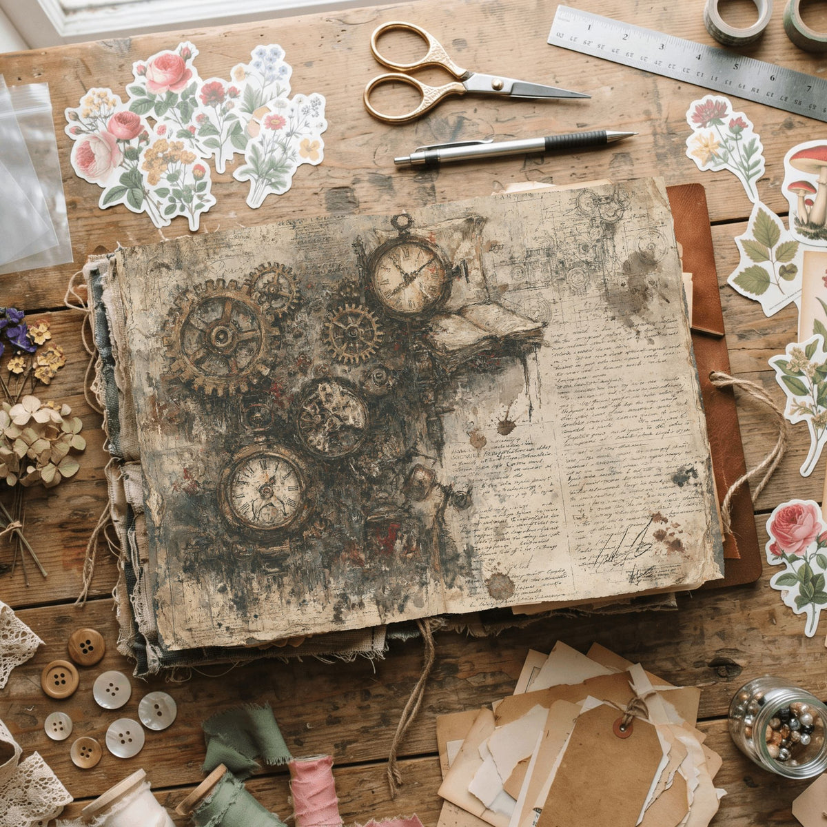 Steampunk Victorian Journal Paper