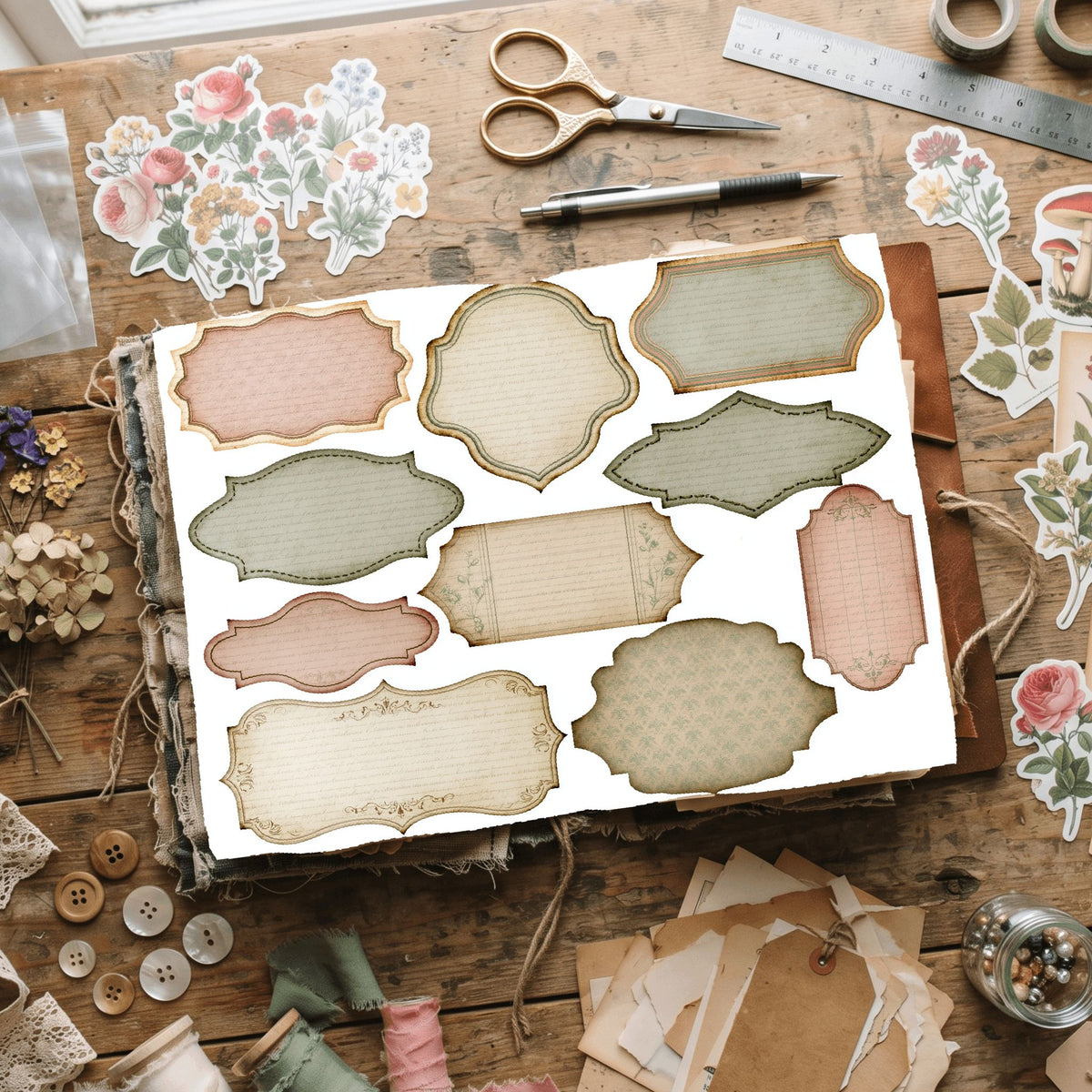 Vintage Blank Word Labels