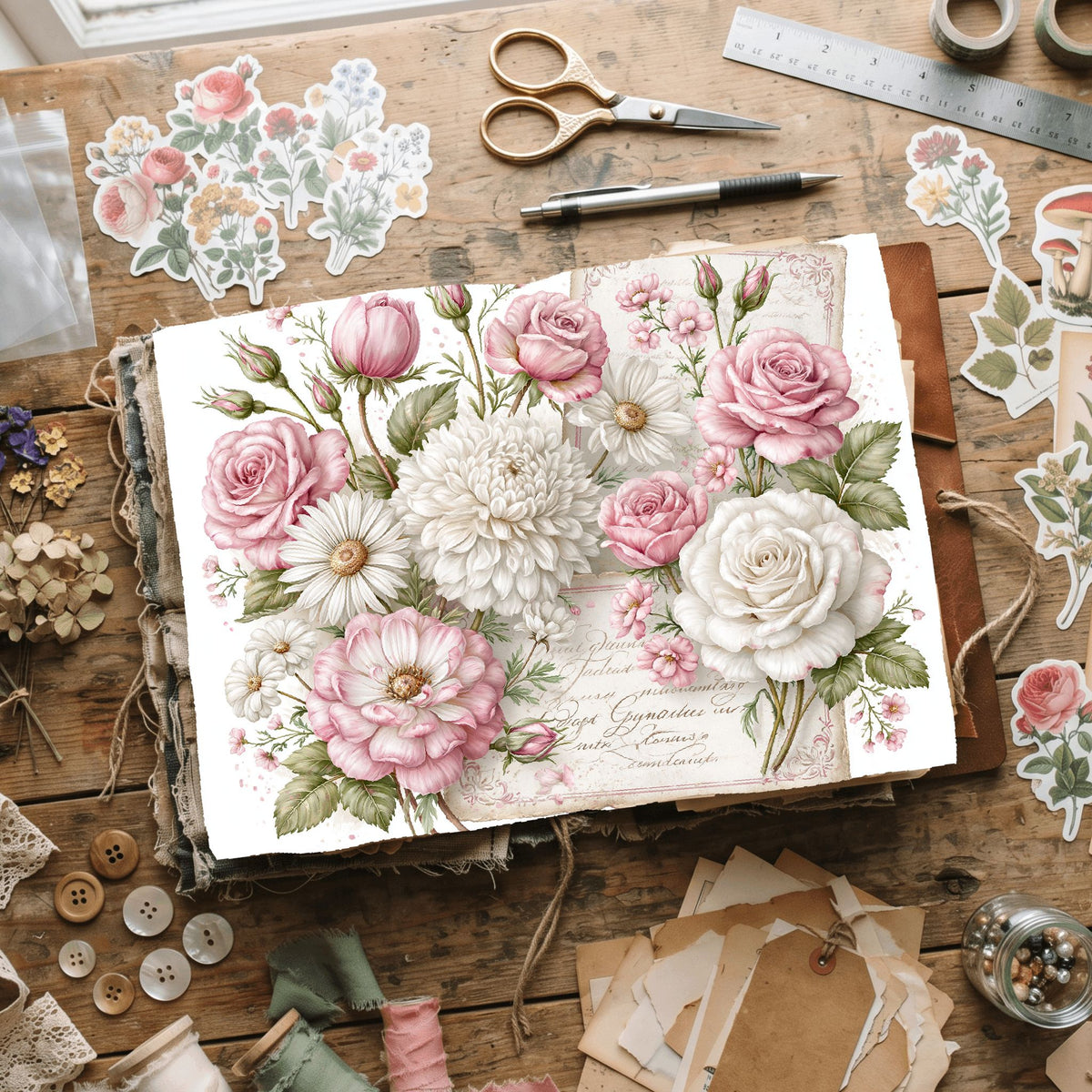 Vintage Botanical Floral Paper