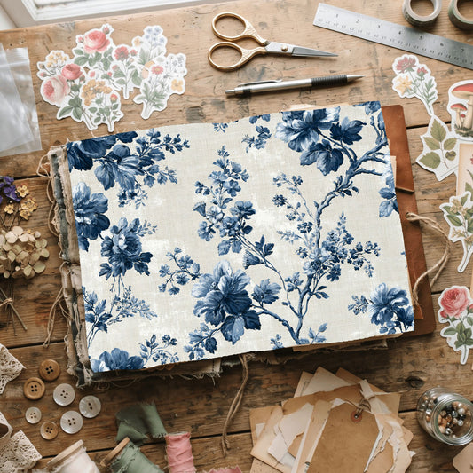 Vintage French Toile Floral Pattern