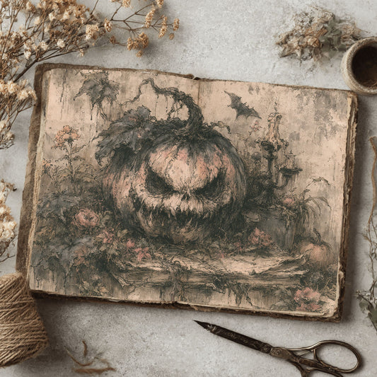 Vintage Halloween Pumpkin Journal Paper