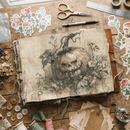 Vintage Halloween Pumpkin Journal Paper