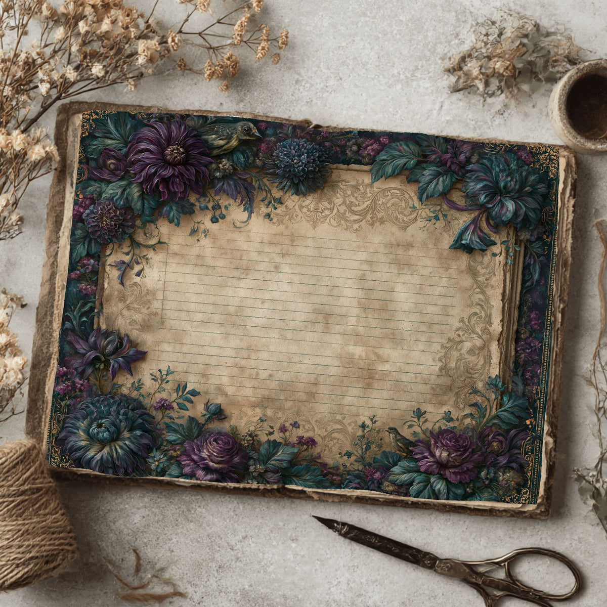 Vintage Parchment Notebook Paper