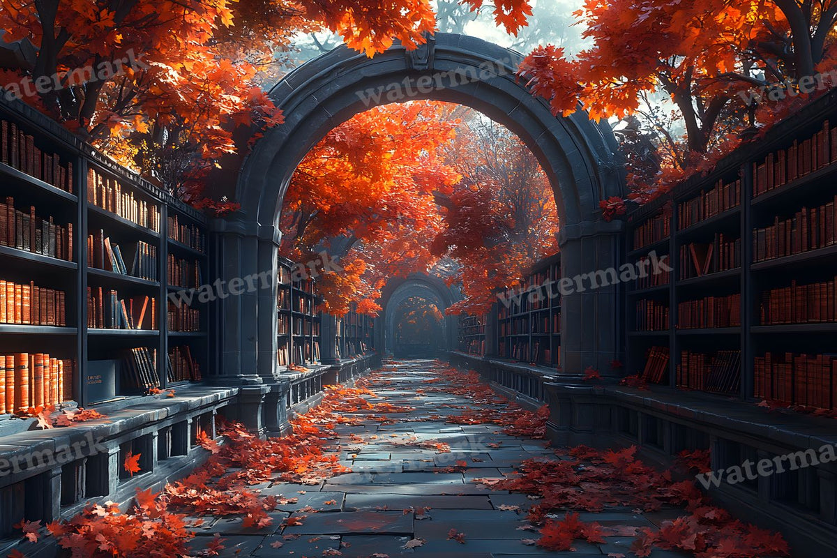 Whisper Library Forest digital photo backdrop for photo editing, preview 1