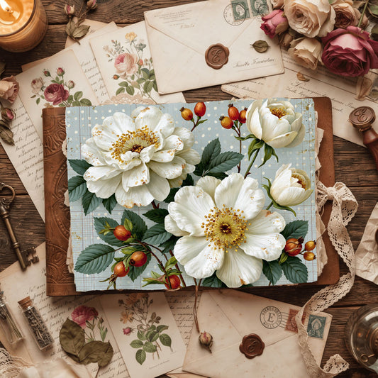 White Shabby Chic Journal Paper