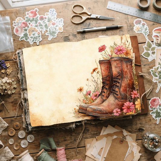 Wildflower Garden Boot Paper