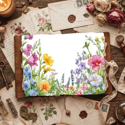 Wildflower Garden Border Paper