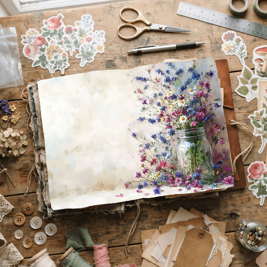 Wildflower Mason Jar Writing Paper