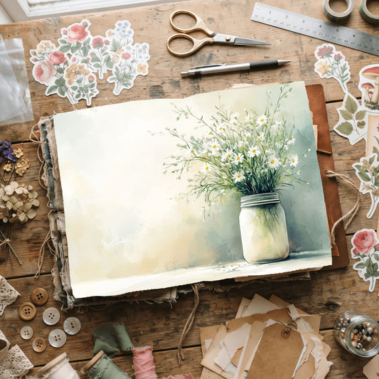 Wildflower Mason Jar Writing Paper