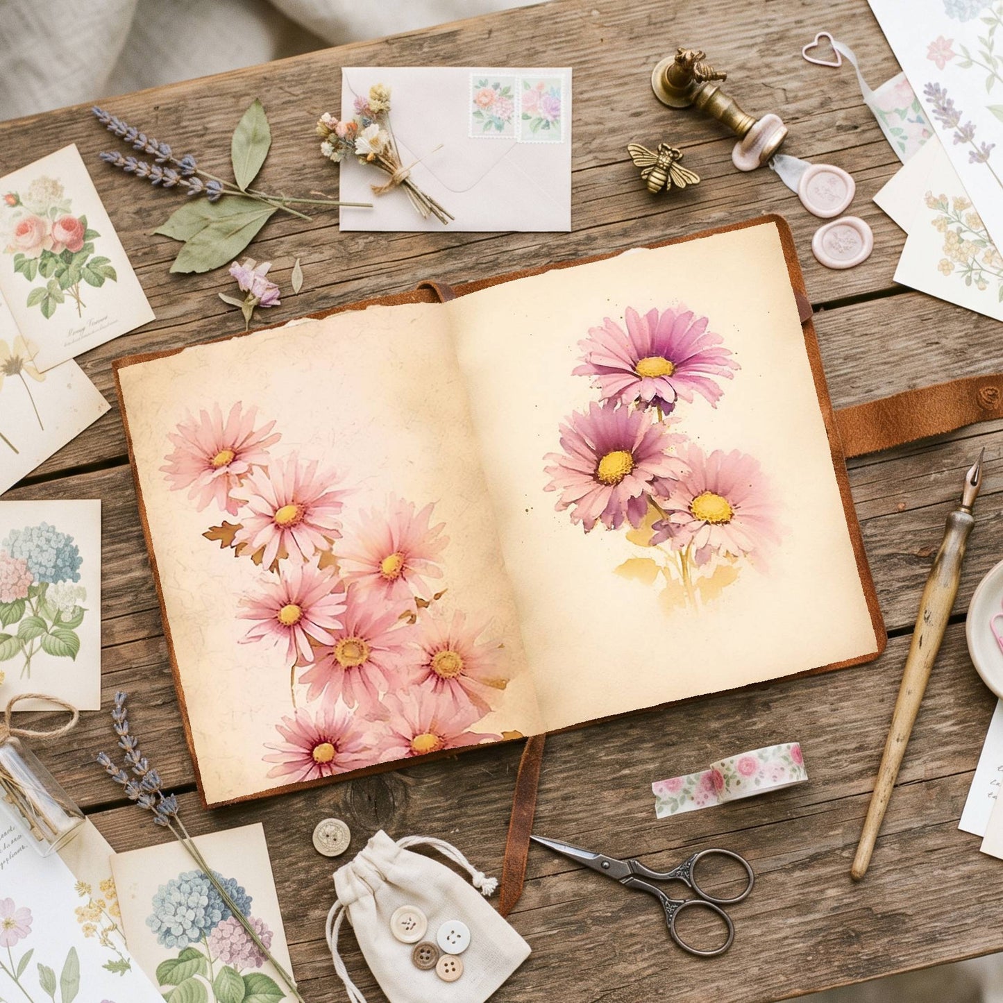 Daisy Fuchsia Hues Double Pages