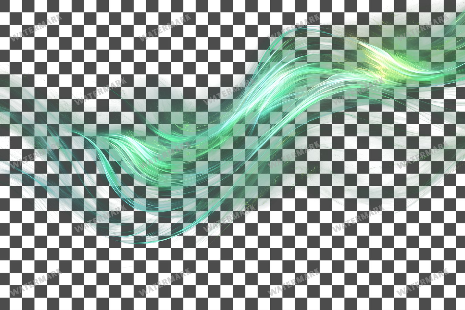 Abstract Green Light Streaks Dynamic Transparent Overlay Pngs